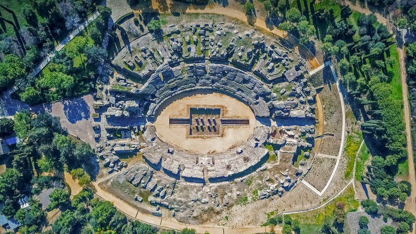 Römisches Amphitheater von Itálica bei Santiponce, Spanien